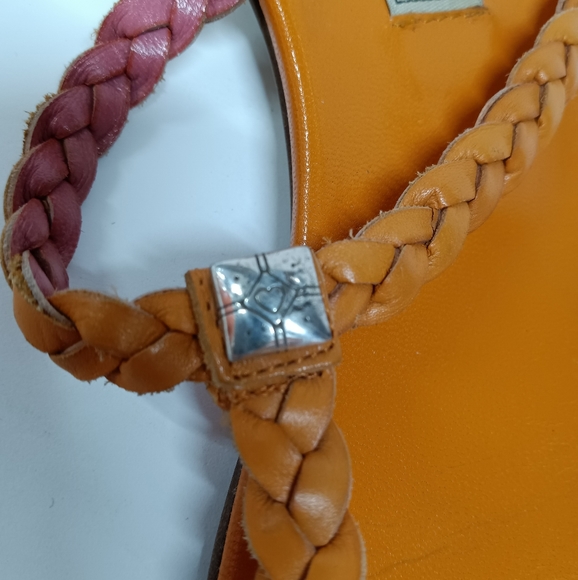 ** SINGLE LEFT SHOE ** Brighton Cassidy Leather Sandal Thong Orange - Picture 6 of 12